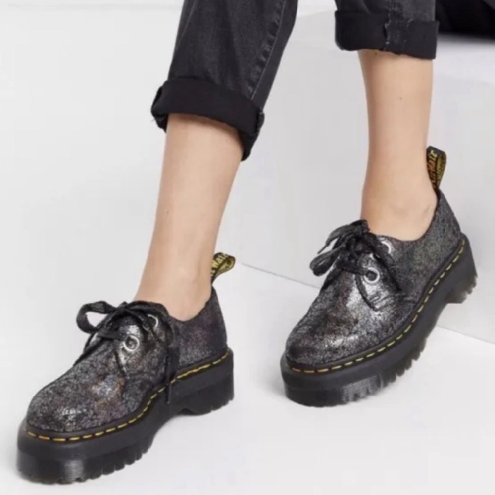 Dr. Martens Holly Iridescent Platform Loafters